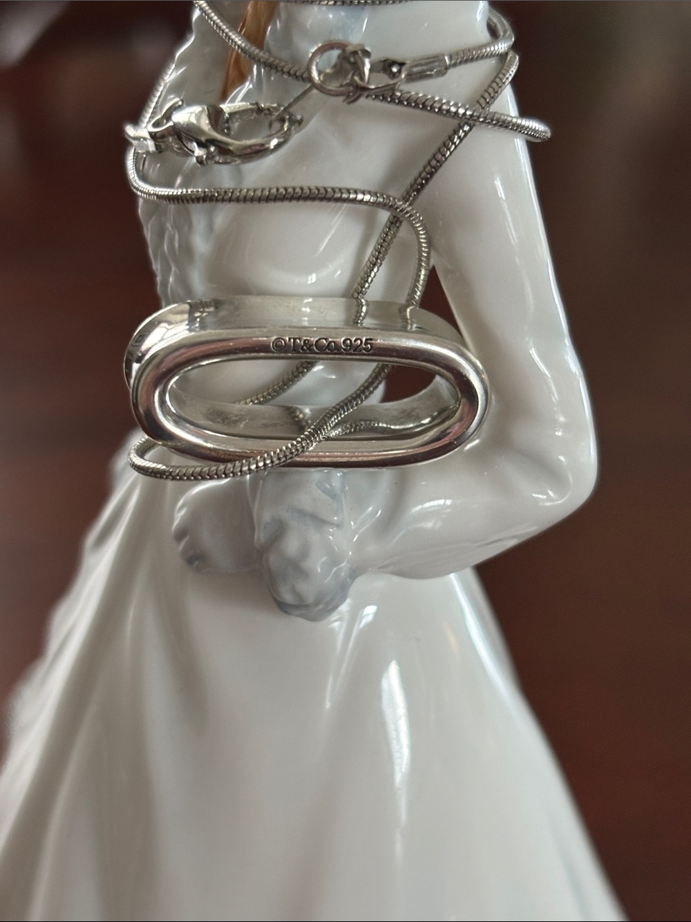 Tiffany & Co. Sterling Silver Spoon Ring Pendant Necklace - Silver 925 - Picture 6 of 7